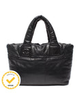 Chanel Tote Shoulder Bag Silver Coco Cocoon