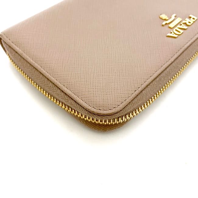 Prada Round Zipper Long Wallet Beige 1 Ml506 — view 4