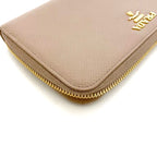 Prada Round Zipper Long Wallet Beige 1 Ml506 — view 4