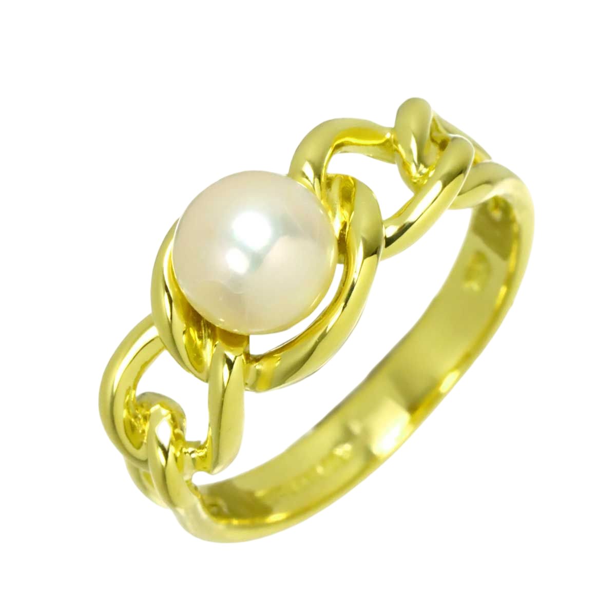 Tiffany & Co Akoya Pearl Ring 18k YG Yellow Gold