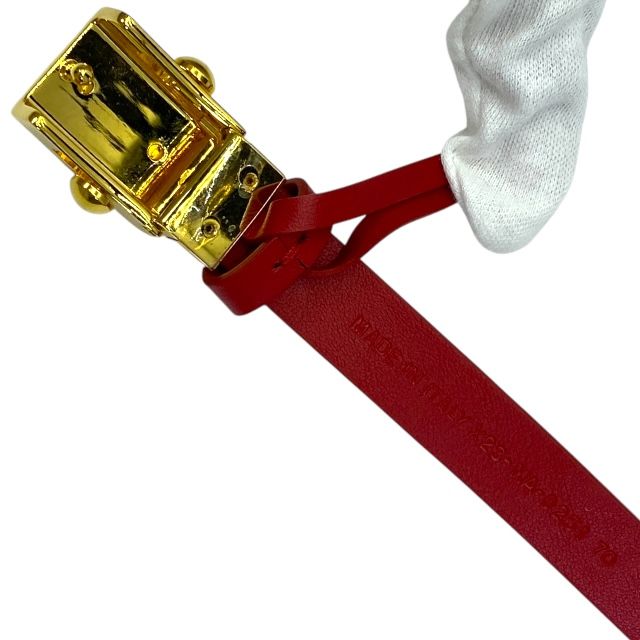 Christian Dior Belt Thin CD Logo Red — view 4