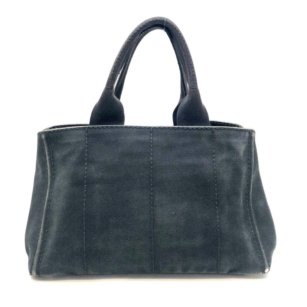 Prada Handbag Canvas Black Canapa Tote Travel Mothers Business — view 3