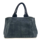 Prada Handbag Canvas Black Canapa Tote Travel Mothers Business — view 3