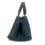 Prada Handbag Canvas Black Canapa Tote Travel Mothers Business — view 4