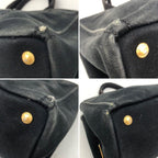 Prada Handbag Canvas Black Canapa Tote Travel Mothers Business — view 7