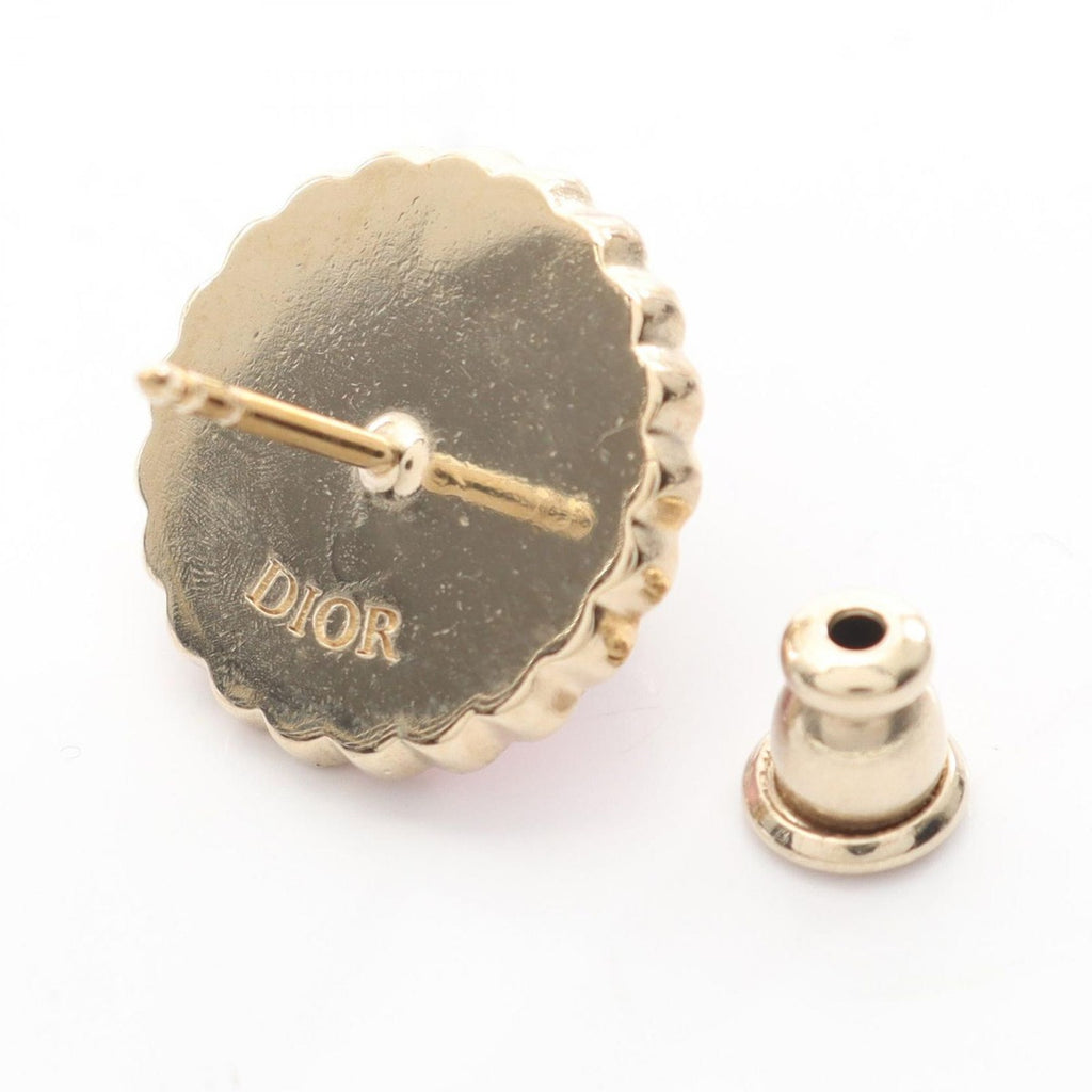 Dior Earrings Petit CD Baroque Gold Pink. White — view 2