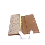 Christian Dior Wallet Honeycomb Pattern Long Beige Brown Leather — view 4
