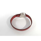 Hermes Bracelet Serie Looping Redish Black Leather Silver Hardware — view 2