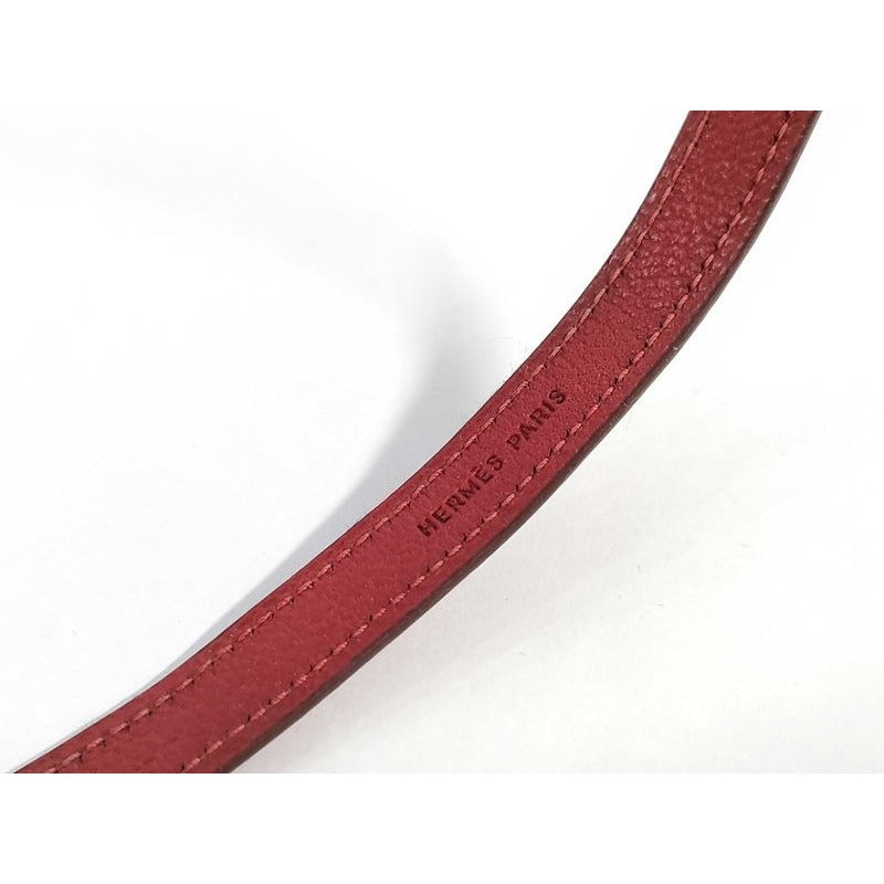 Hermes Bracelet Serie Looping Redish Black Leather Silver Hardware — view 5