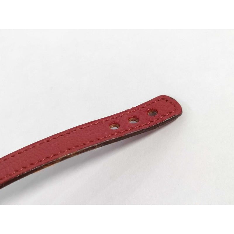 Hermes Bracelet Serie Looping Redish Black Leather Silver Hardware — view 6