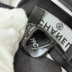 Chanel Silk% Large Scarf CC Logo Mademoiselle White Black — view 9