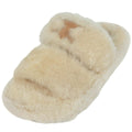 Celine Slide Triomphe Sandals Shearling Shoes Fur Ivory