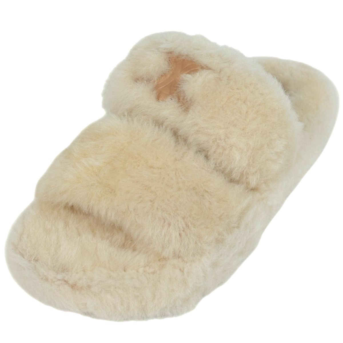 Celine Slide Triomphe Sandals Shearling Shoes Fur Ivory