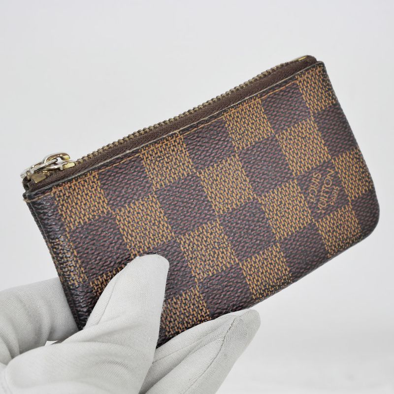 Louis Vuitton Pochette Cles Coin Case Key Ring Damier Brown — view 9