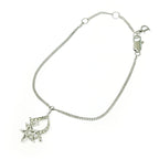 Christian Dior Rhinestone Logo Star Bracelet Silver