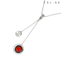 Celine Garnet Diamond Necklace 42 cm 18k WG White Gold