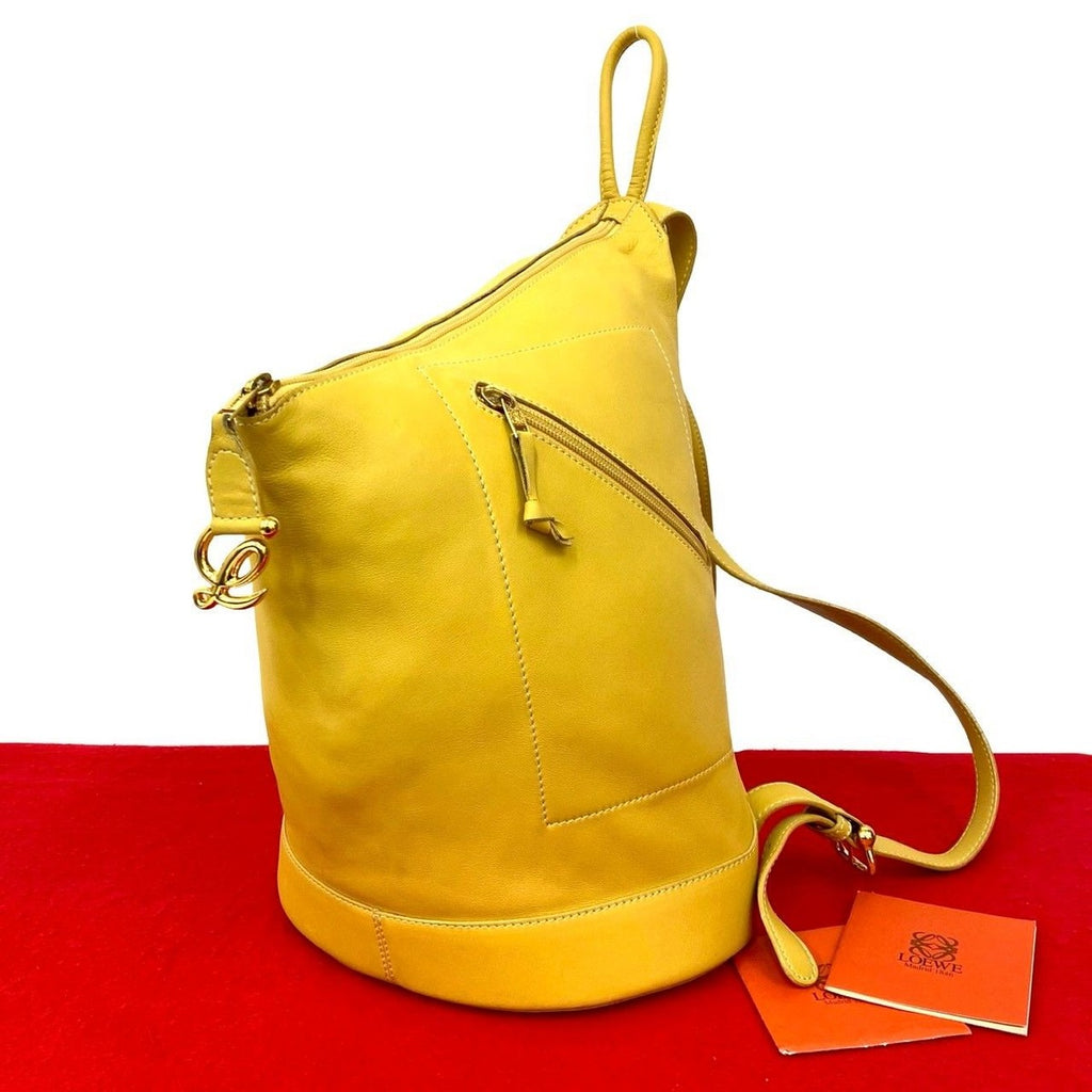 Loewe Vintage Anagram Log Leather Backpack
