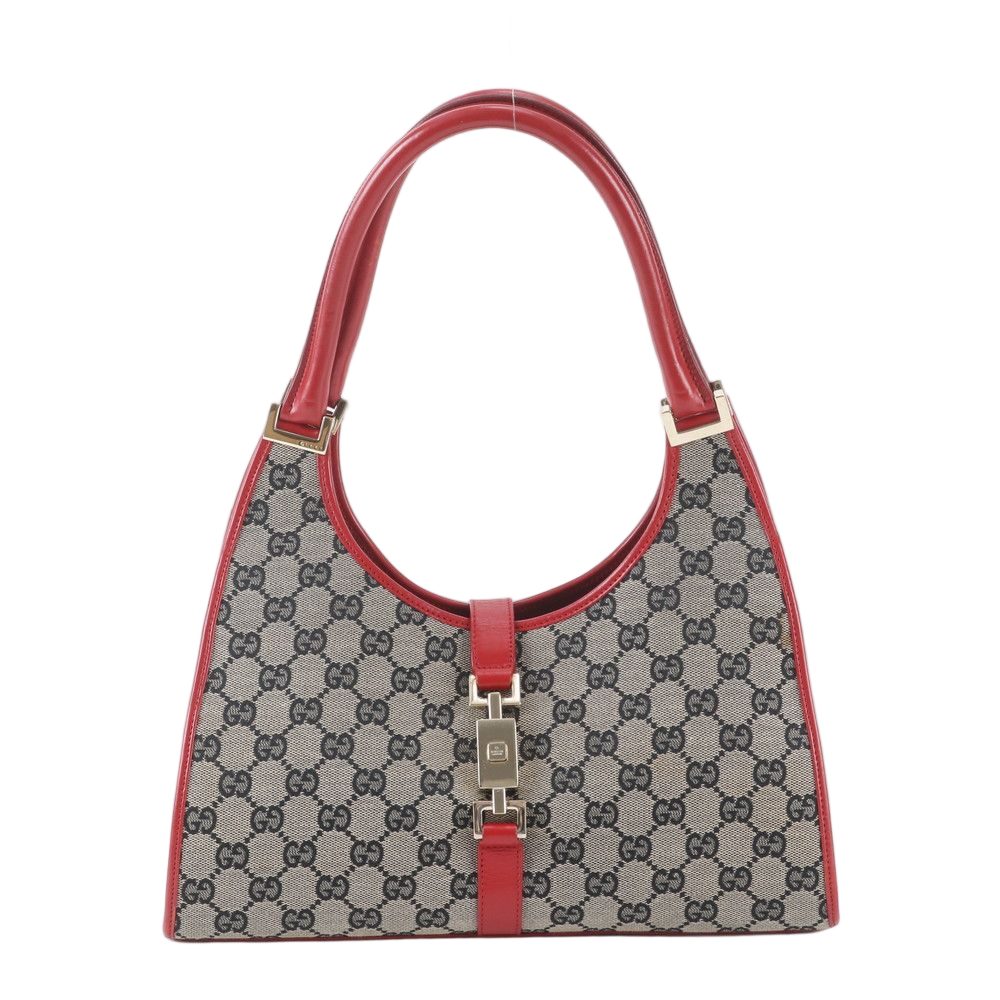 Gucci GG Canvas Jackie 002 Leather Shoulder Bag Tote Hand