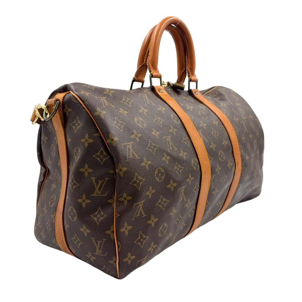 Louis Vuitton Keepall Bandouliere 45 Monogram Leather Brown Light Boston — view 2