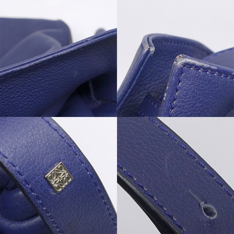 Loewe Flamenco Knot Anagram Shoulder Bag Leather Purple Silver Hardware — view 8