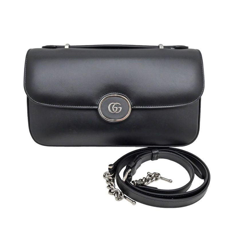 Gucci Clutch Bag Shoulder Leather Black — view 2