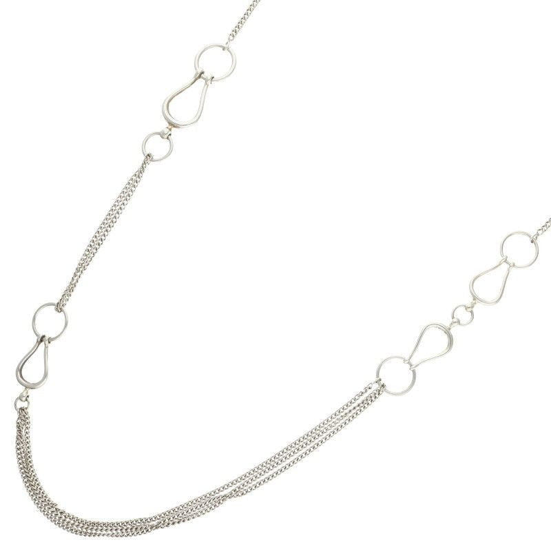 Hermes Horsebit Silver Necklace — view 2