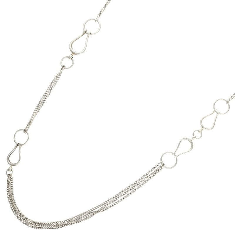 Hermes Horsebit Silver Necklace