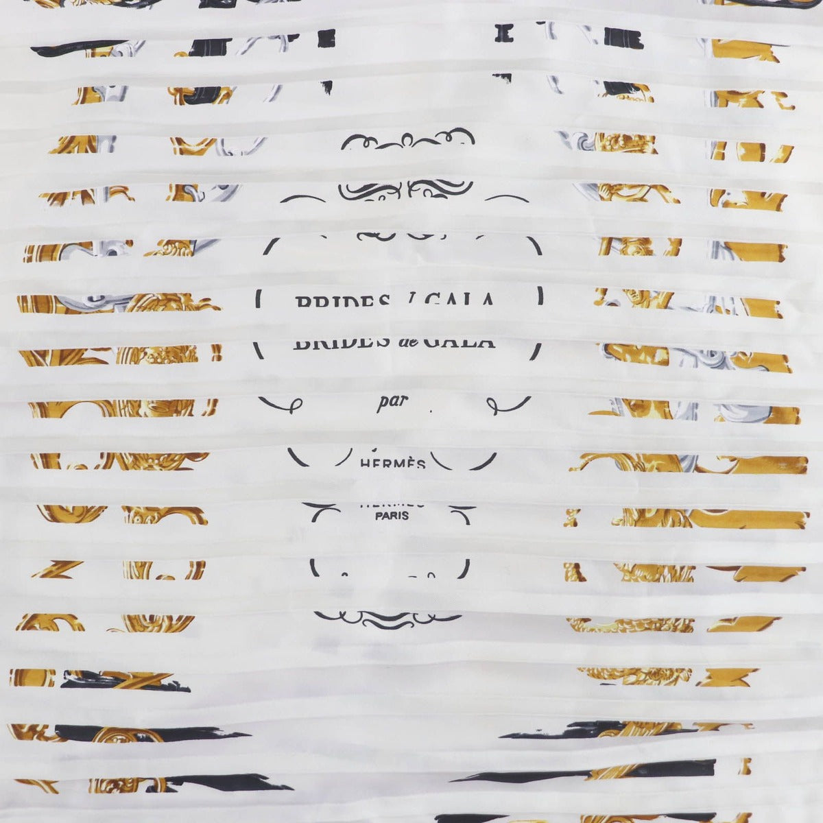 Hermes Brides de Gala Silk Products Pleated Large Shawl White 268 — view 2