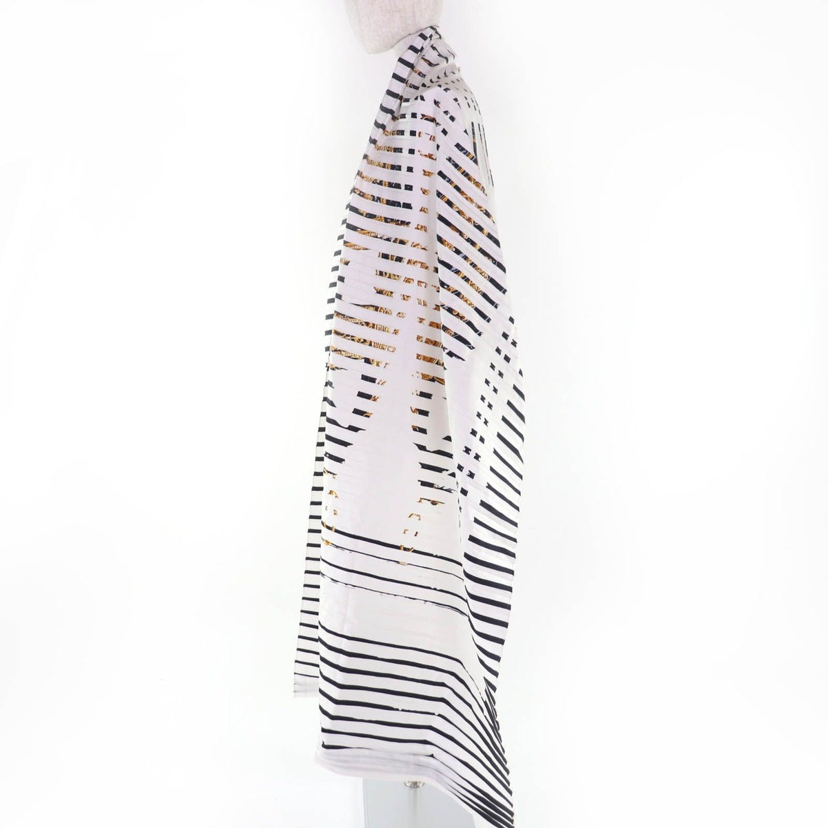 Hermes Brides de Gala Silk Products Pleated Large Shawl White 268 — view 4