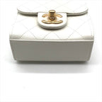 Chanel Mini Quilted Leather Chain Pearl Shoulder Bag White — view 3