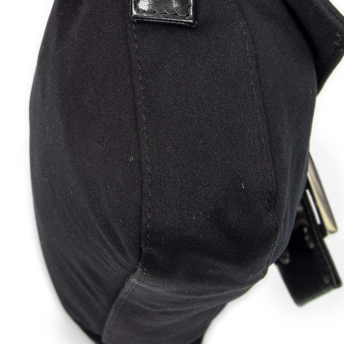 Fendi Mamma Baguette Black Jersey Nylon Canvas Shoulder Bag Bucket — view 7