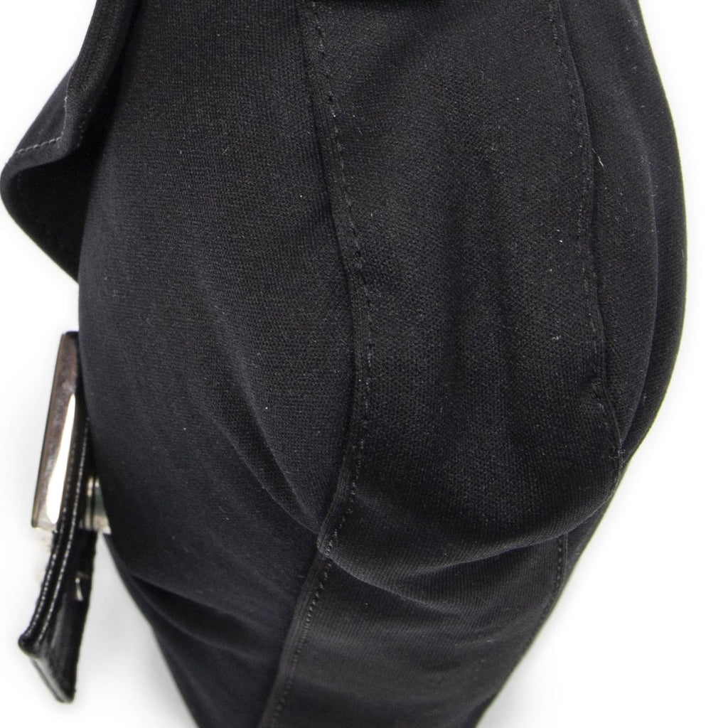 Fendi Mamma Baguette Black Jersey Nylon Canvas Shoulder Bag Bucket — view 8