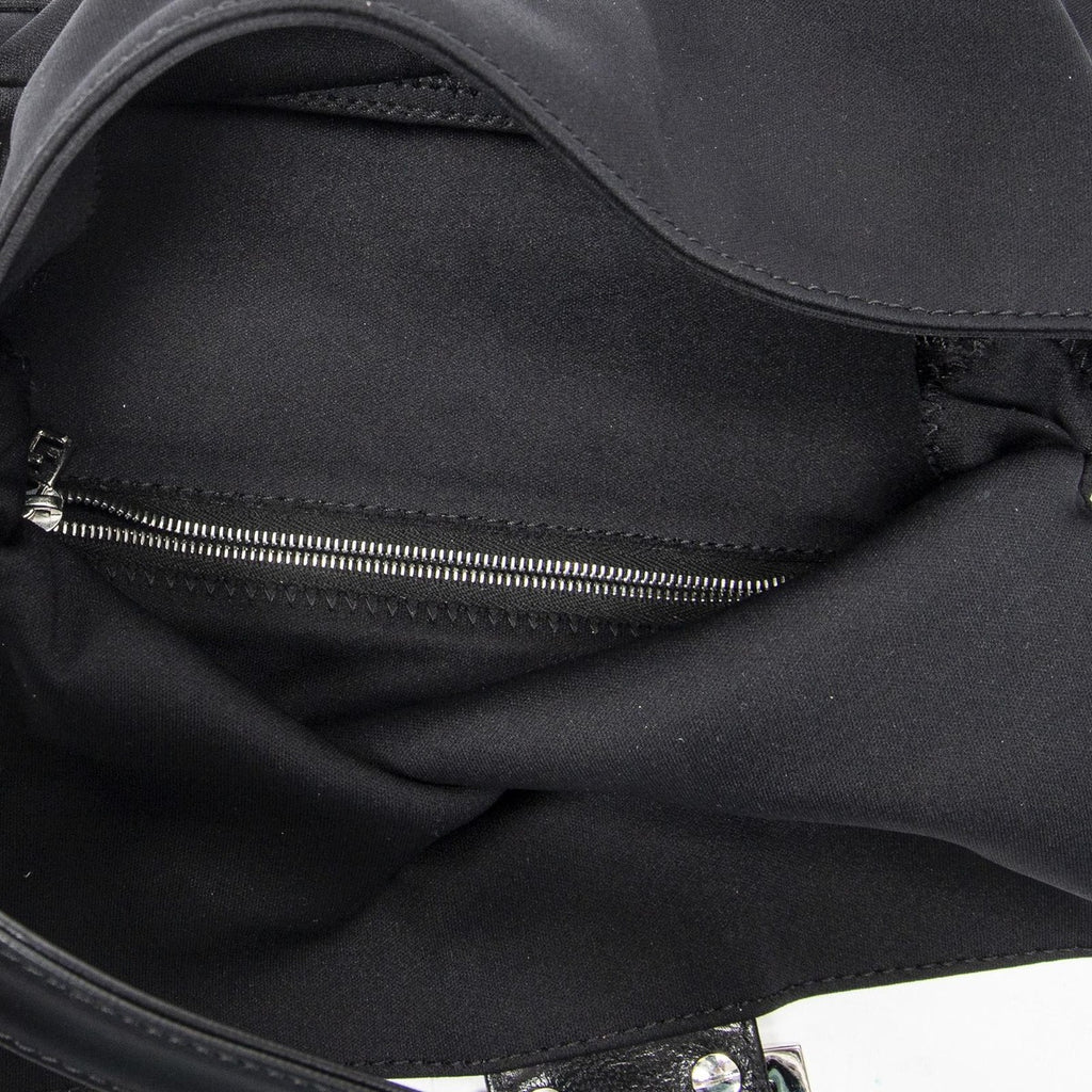 Fendi Mamma Baguette Black Jersey Nylon Canvas Shoulder Bag Bucket — view 9