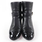 Chanel CC Logo Leather Ankle Boots Short Black 35 Handbag — view 4