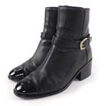 Chanel CC Logo Leather Ankle Boots Short Black 35 Handbag