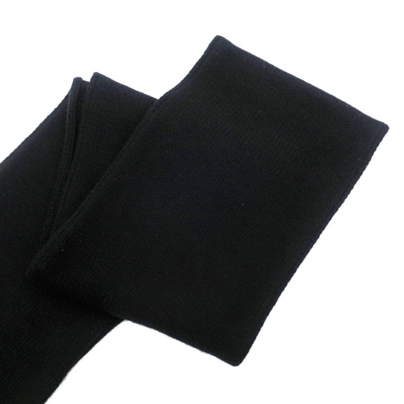Celine Muffler Black BK Triomphe Logo Wool Accessories Scarf — view 6