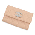 Chanel Card Case Quilted CC Logo Caviar Leather Business