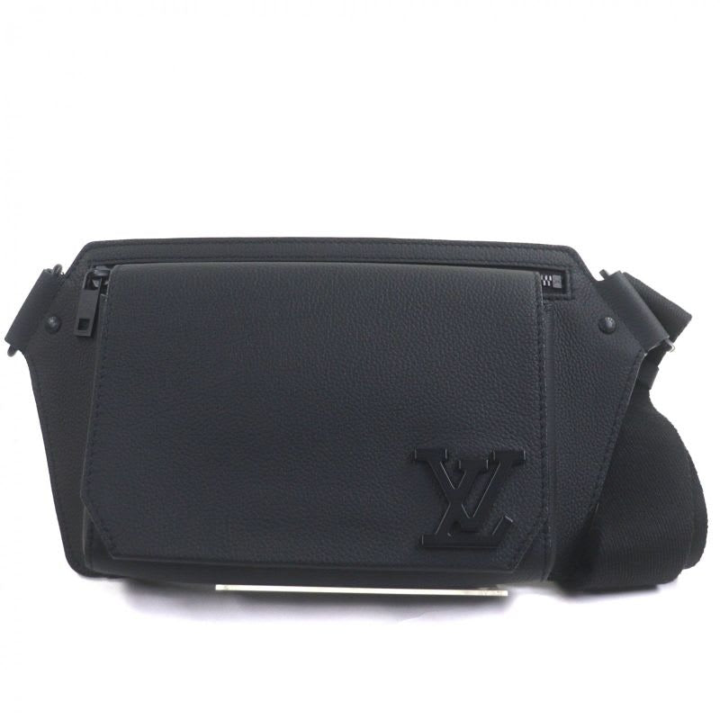 Louis Vuitton Leather Noir Black Aerogram Takeoff Ring Body Bag