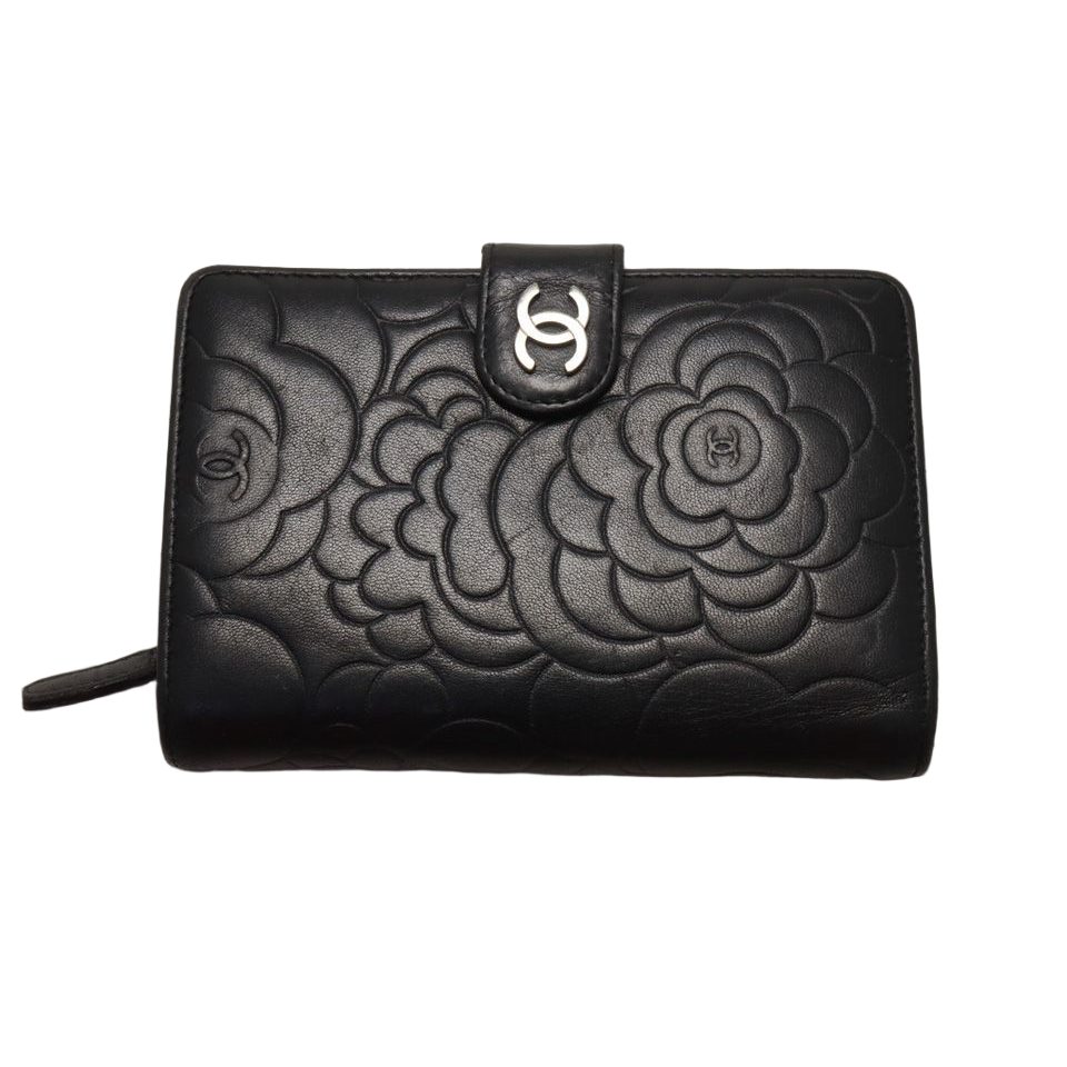 Chanel Camellia Lambskin Bifold Wallet
