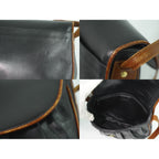 Celine Leather Shoulder Bag Pochette Black — view 8