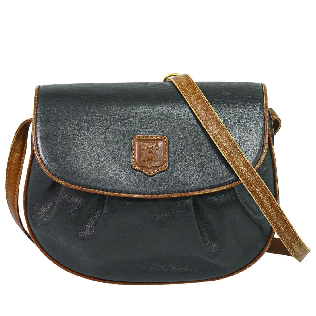 Celine Leather Shoulder Bag Pochette Black
