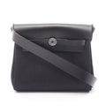 Hermes Shoulder Bag Herbag Zip Mini Black Canvas Leather
