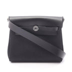 Hermes Shoulder Bag Herbag Zip Mini Black Canvas Leather