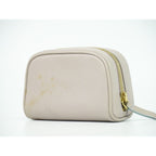Chanel Coco Button Pouch Case Leather Grey — view 2