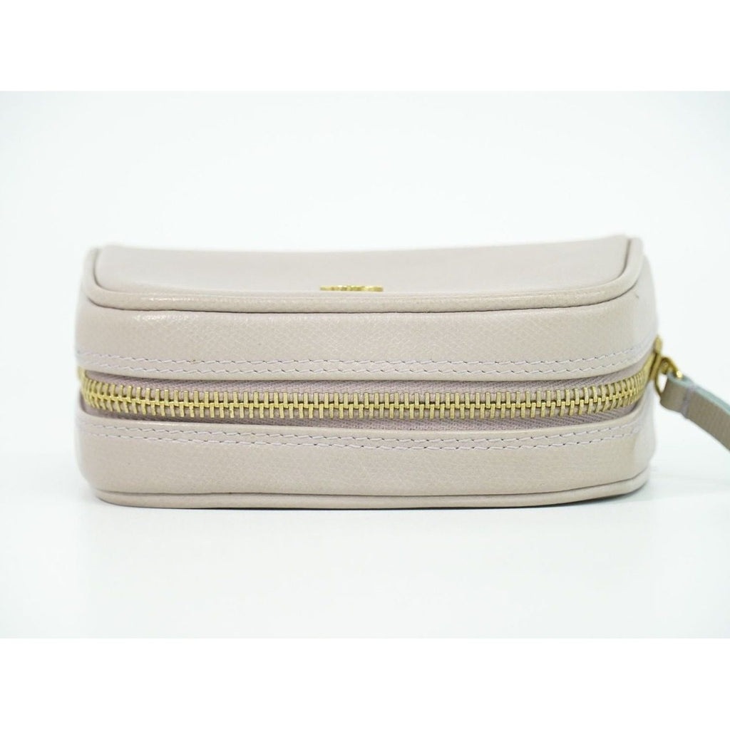 Chanel Coco Button Pouch Case Leather Grey — view 5