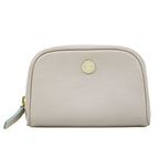 Chanel Coco Button Pouch Case Leather Grey