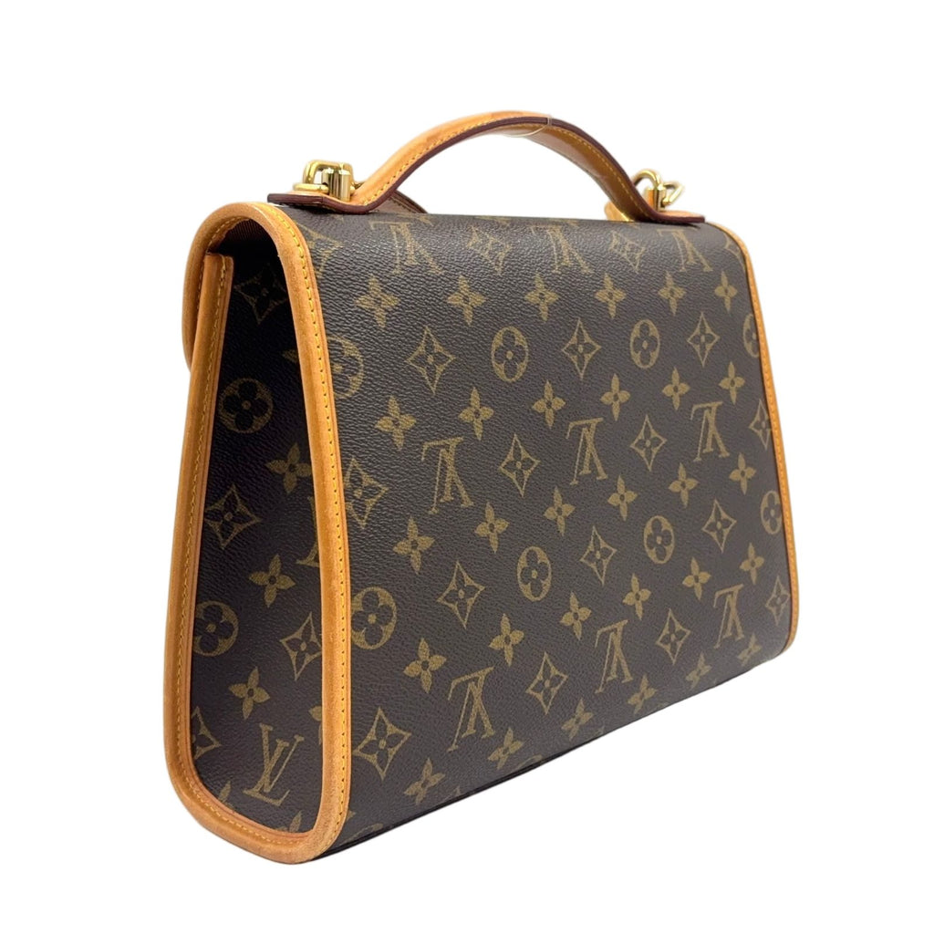 Louis Vuitton Bel Air Monogram 2-Way Shoulder Leather Brown Light Handbag Gold — view 2