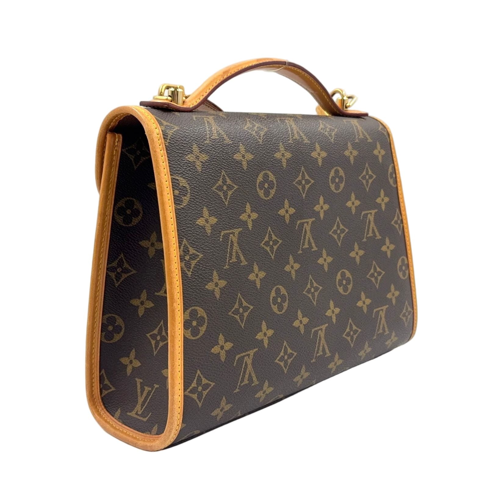 Louis Vuitton Bel Air Monogram 2-Way Shoulder Leather Brown Light Handbag Gold — view 2