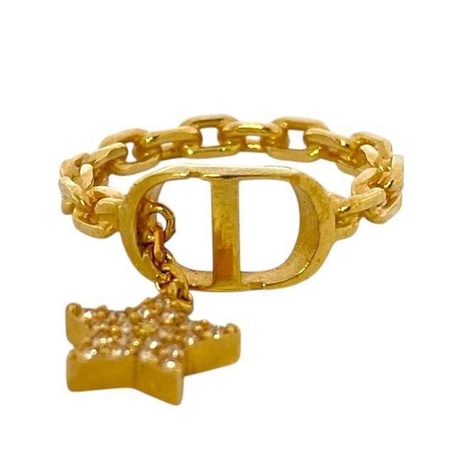 Christian Dior Petit CD Star Ring Accessories Logo GP Rhinestone — view 2