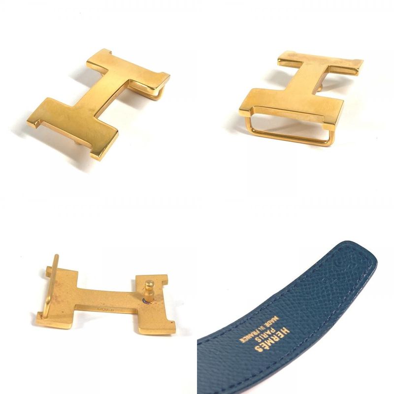 Hermes Belt H Constance Mini Leather Red and Navy — view 9